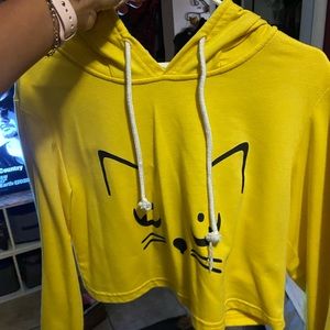Crop top yellow hoodie